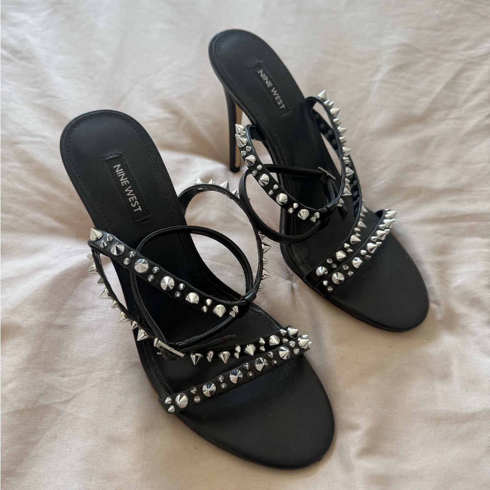 Nine West | Y2K Edgy Black Spike Studded Heels